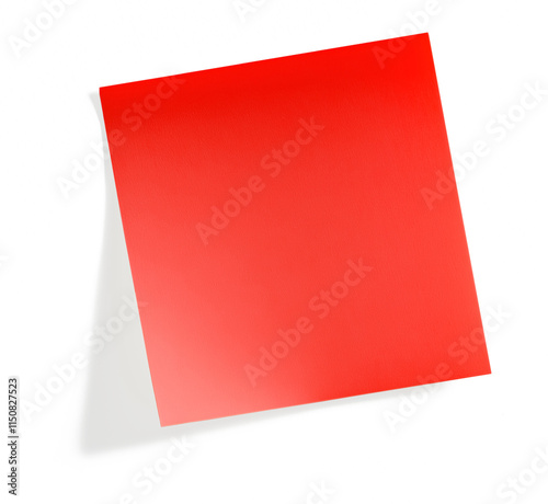 Obraz na płótnie Red blank post it note with shadow on transparent background (png image) w salonie