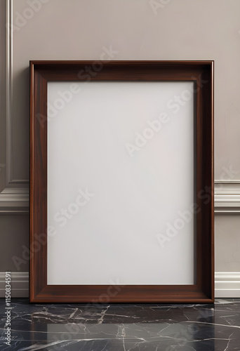 Mockup Wooden Frame With White Paper