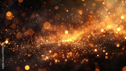Golden Glitter and Sparkles Abstract Background