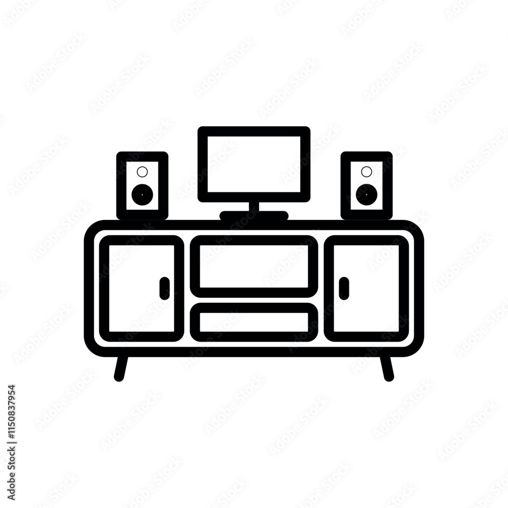 tv table icon vector design template elegant style tv table icon vector design template elegant style