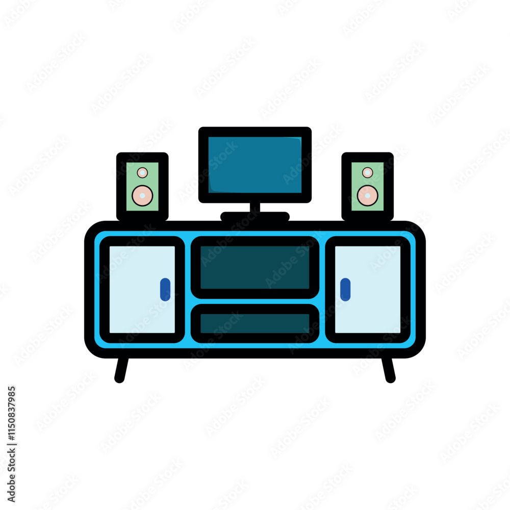 tv table icon vector design template elegant style tv table icon vector design template elegant style