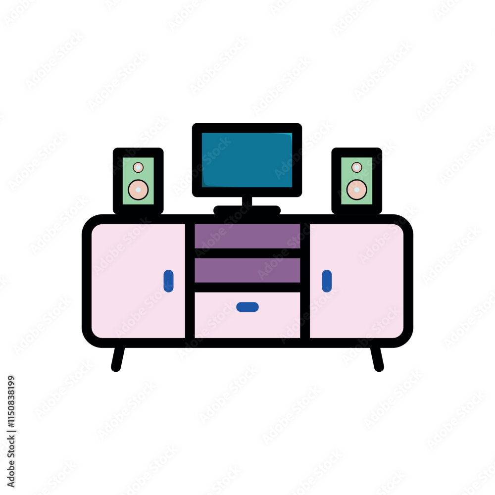 tv table icon vector design template elegant style tv table icon vector design template elegant style