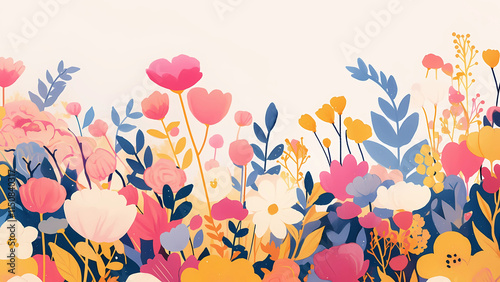 Vibrant Garden Flowers in Full Bloom