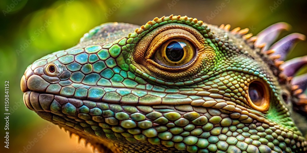 A Close-up View of a Lizard's Eye, Captivating with its Intricate Scales and the Depth of its Gaze A Close-up View of a Lizard's Eye, Captivating with its Intricate Scales and the Depth of its Gaze