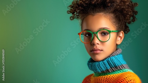 Stylish Young Girl Wearing Trendy Eyeglasses