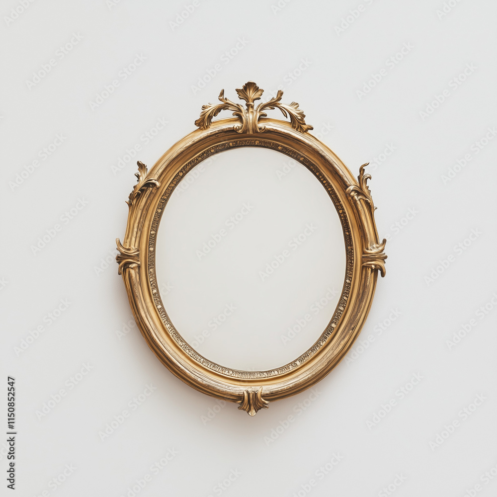 oval golden frame on a wall oval golden frame on a wall