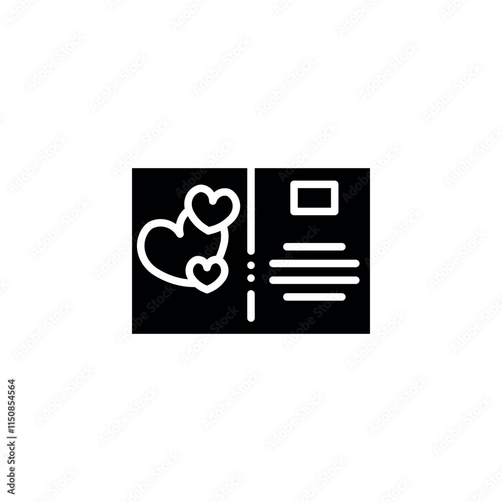 postcard icon vector design template elegant style postcard icon vector design template elegant style