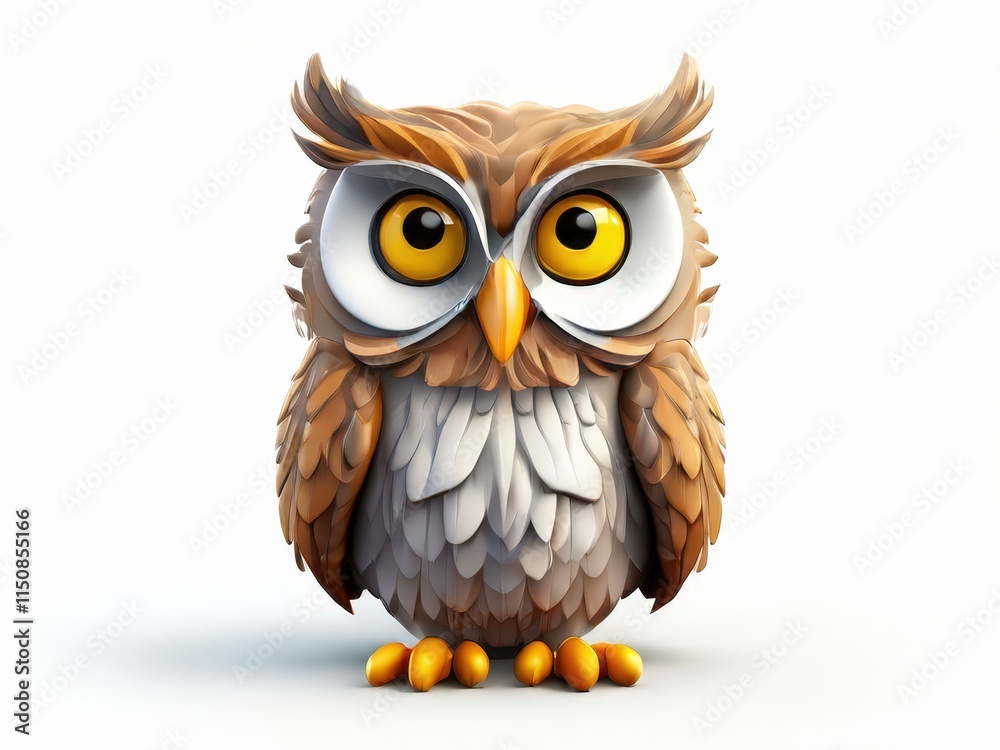 Fototapeta premium the AI Image Generator, Cartoon Style Owl with Large Expressive Eyes