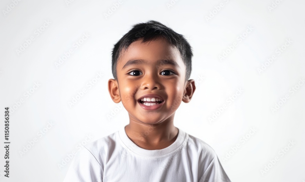 A young boy with a big smile on his face A young boy with a big smile on his face