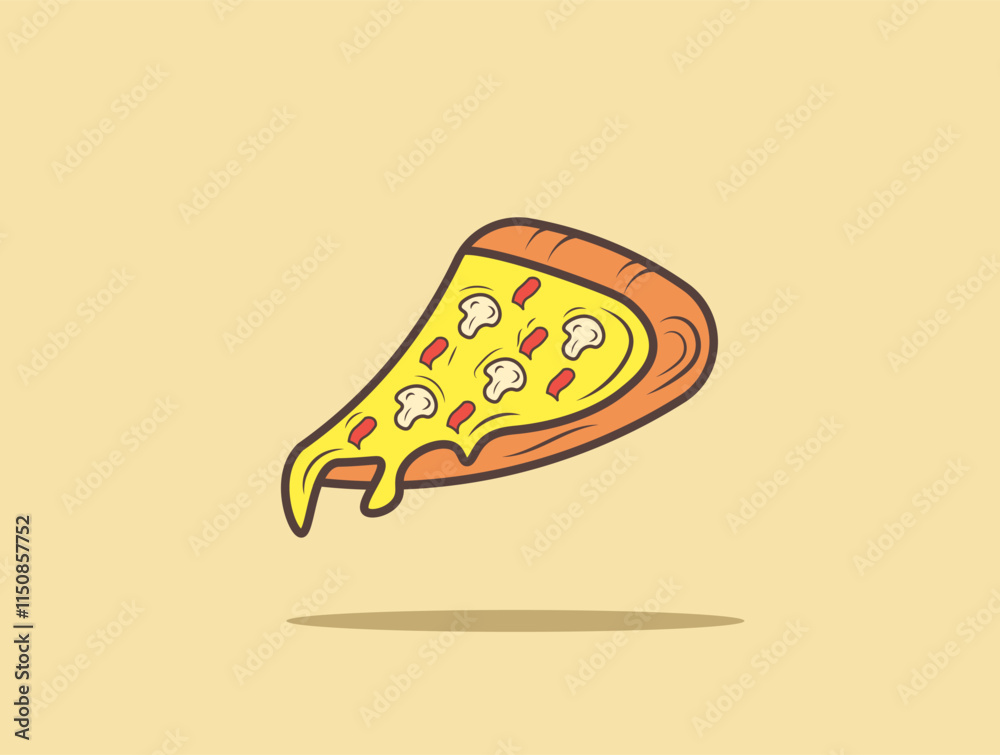 Cheesy Pizza Slice Vector Design
