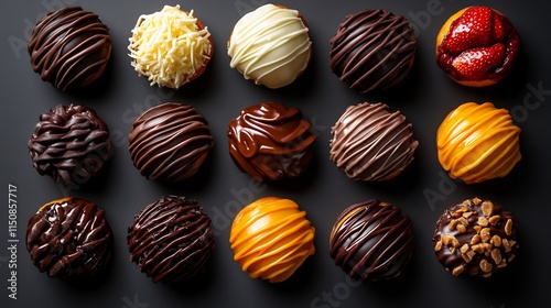 A Dozen Delicious Donuts: A Gourmet Collection of Chocolate, Caramel, and Fruit-Topped Delights photo