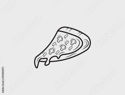 Line Art Slice of Pizza