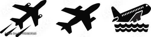 Airplane icons, Aircraft concept isolated vector illustration, airline sign, flying plane