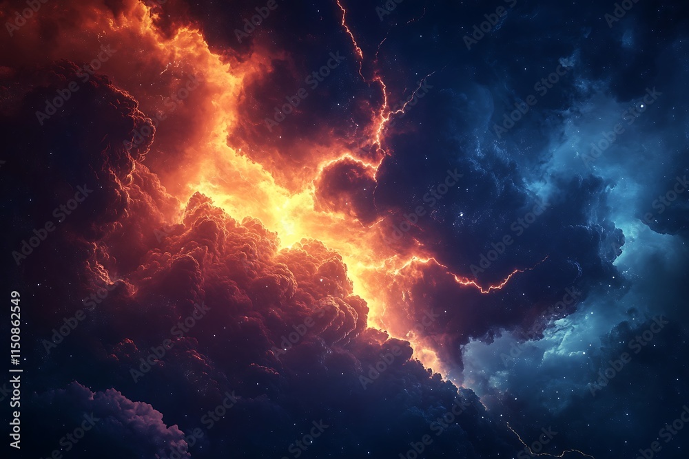 Cosmic Inferno: A Celestial Dance of Fire and Ice