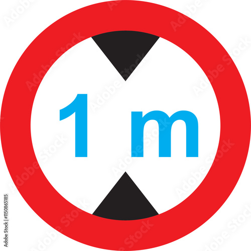 Vector illustration of 1 meter height limit