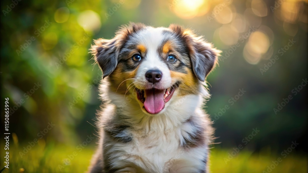 Cute Smiling Australian Shepherd Puppy Dog, Happy Aussie Dog, Pet Portrait, Dog Photography, Canine, Aussie Face, Adorable Dog Cute Smiling Australian Shepherd Puppy Dog, Happy Aussie Dog, Pet Portrait, Dog Photography, Canine, Aussie Face, Adorable Dog
