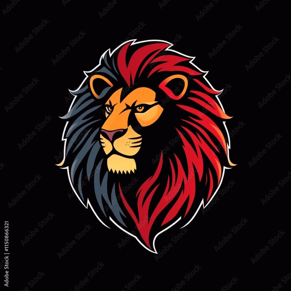 Fototapeta premium lion king logo shape design