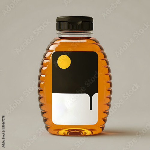 Blank Honey Bottle Label Mockup for Branding