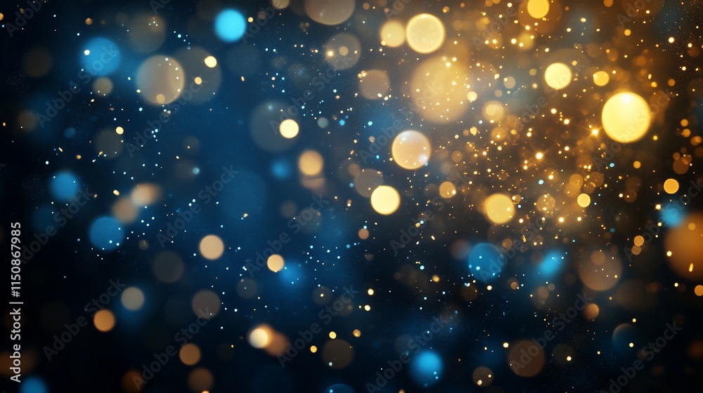 Abstract gold and blue bokeh background. Abstract gold and blue bokeh background.
