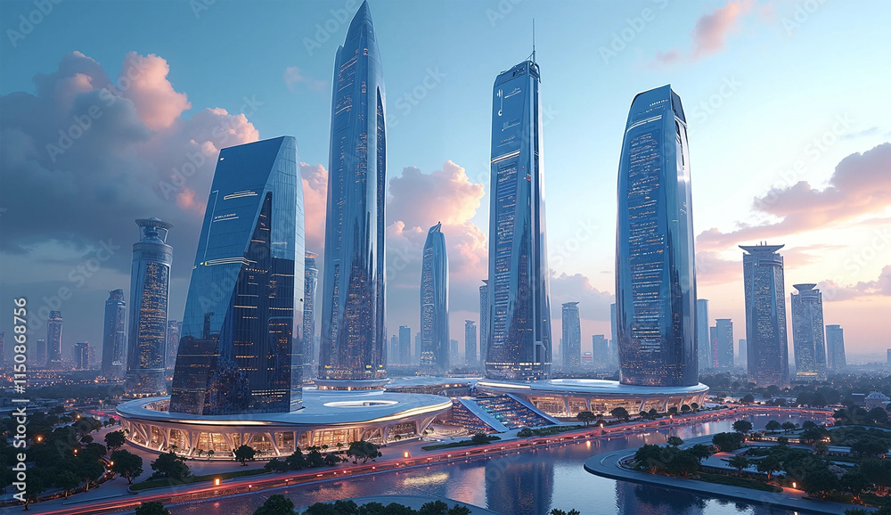 stunning modern and futuristic cityscape featuring sleek skyscrapers with cutting-edge architectural designs stunning modern and futuristic cityscape featuring sleek skyscrapers with cutting-edge architectural designs