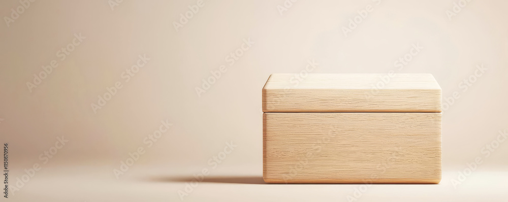 A simple wooden box sits on a smooth surface against a neutral background, highlighting its natural texture and minimalist design. A simple wooden box sits on a smooth surface against a neutral background, highlighting its natural texture and minimalist design.