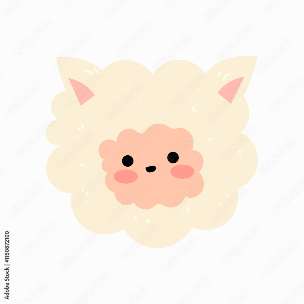 Fototapeta premium head sheep cartoon illustration character. animal forest cartoon