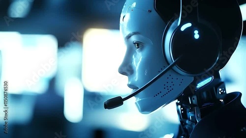 Robot ai call center agents in call center