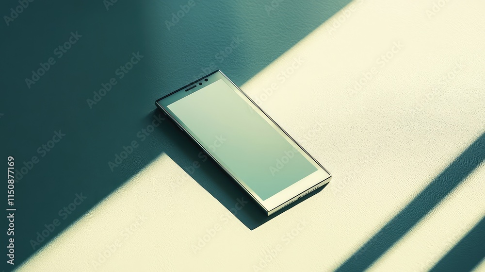 Obraz premium Modern smartphone with minimalistic design on a light surface