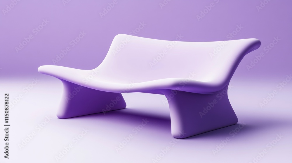 Modern purple minimalist bench on purple background. Modern purple minimalist bench on purple background.