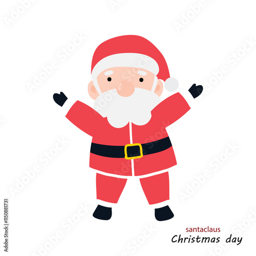 popular cartoon santa wearing christmas costume different pose activity. Cute Santa Clauses in different poses