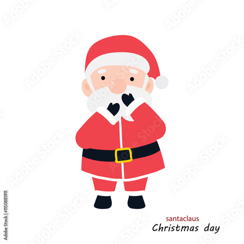 popular cartoon santa wearing christmas costume different pose activity. Cute Santa Clauses in different poses