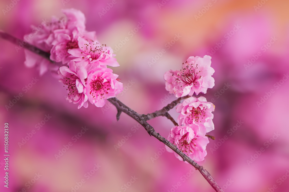 Pink blossoms on a branch