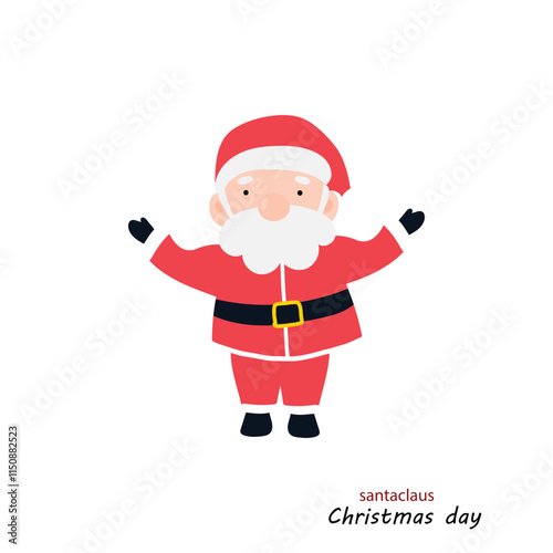 popular cartoon santa wearing christmas costume different pose activity. Cute Santa Clauses in different poses