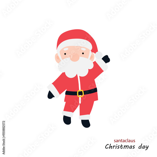 popular cartoon santa wearing christmas costume different pose activity. Cute Santa Clauses in different poses