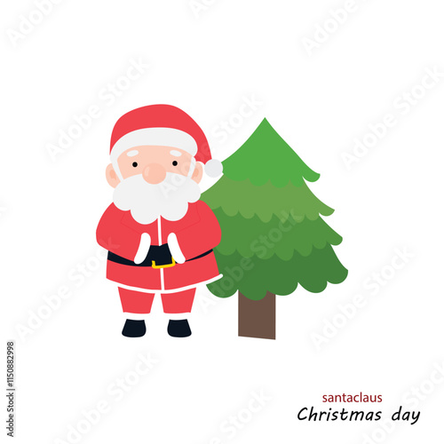 popular cartoon santa wearing christmas costume different pose activity. Cute Santa Clauses in different poses