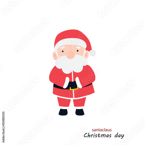 popular cartoon santa wearing christmas costume different pose activity. Cute Santa Clauses in different poses