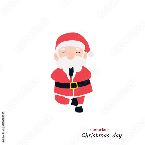 popular cartoon santa wearing christmas costume different pose activity. Cute Santa Clauses in different poses