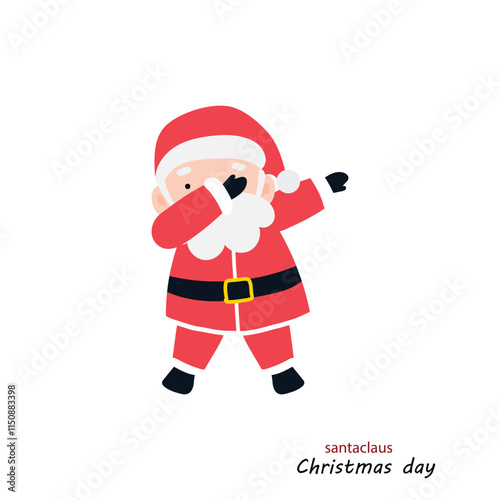 popular cartoon santa wearing christmas costume different pose activity. Cute Santa Clauses in different poses
