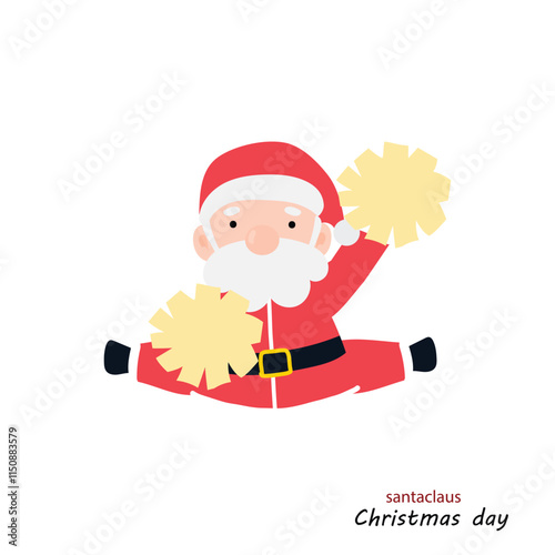popular cartoon santa wearing christmas costume different pose activity. Cute Santa Clauses in different poses