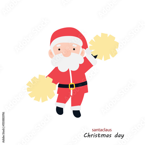 popular cartoon santa wearing christmas costume different pose activity. Cute Santa Clauses in different poses
