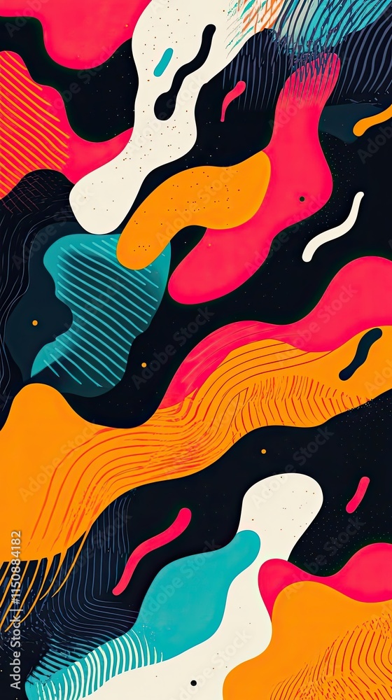 Naklejka premium Abstract Colorful Shapes Design Modern Art