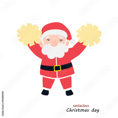 popular cartoon santa wearing christmas costume different pose activity. Cute Santa Clauses in different poses