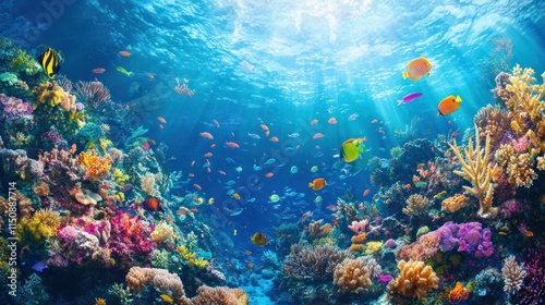 Wallpaper Mural Vibrant Underwater Paradise: A Coral Reef's Colorful Inhabitants Torontodigital.ca