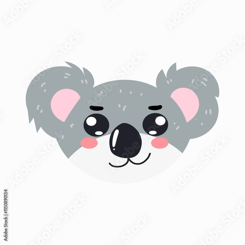 head koala cartoon illustration character. animal forest cartoon photo