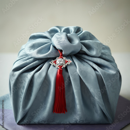 Traditional Korean Wrapping Cloth with Decorative Knot