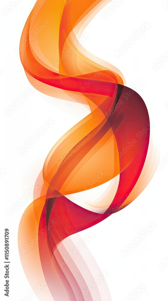 Fototapeta premium Abstract swirling orange and red waves design