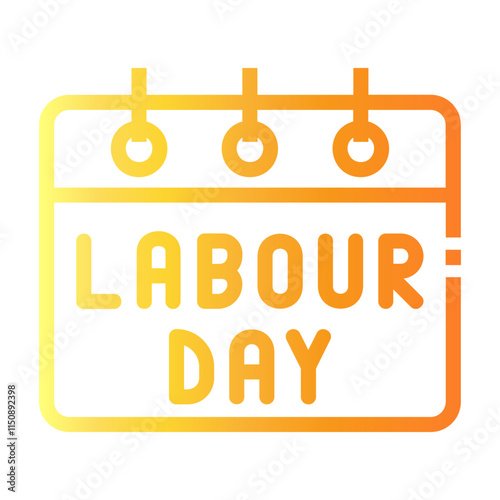 labour day Line Gradient Icon