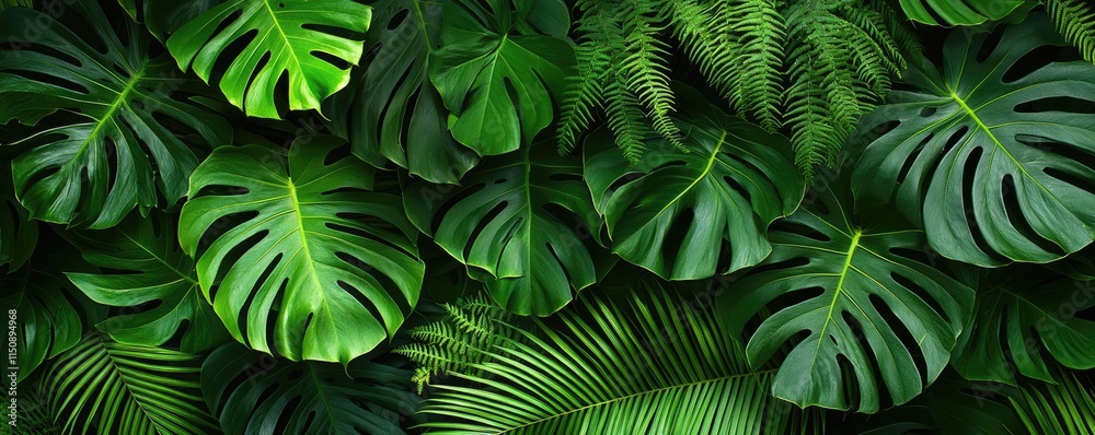 custom made wallpaper toronto digitalGreenery palms idea. A lush arrangement of diverse green foliage creating a vibrant natural background.