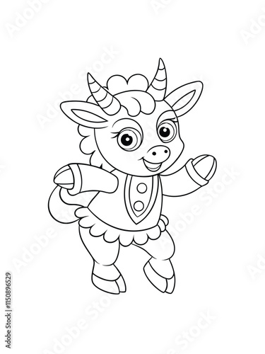 Wallpaper Mural cute and funny animal cartoon drawing for kids coloring page Torontodigital.ca