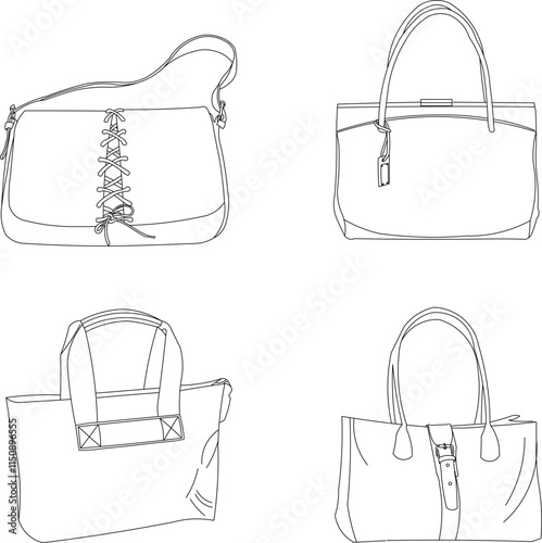 vector illustration design image of women's bag for traveling carrying small items